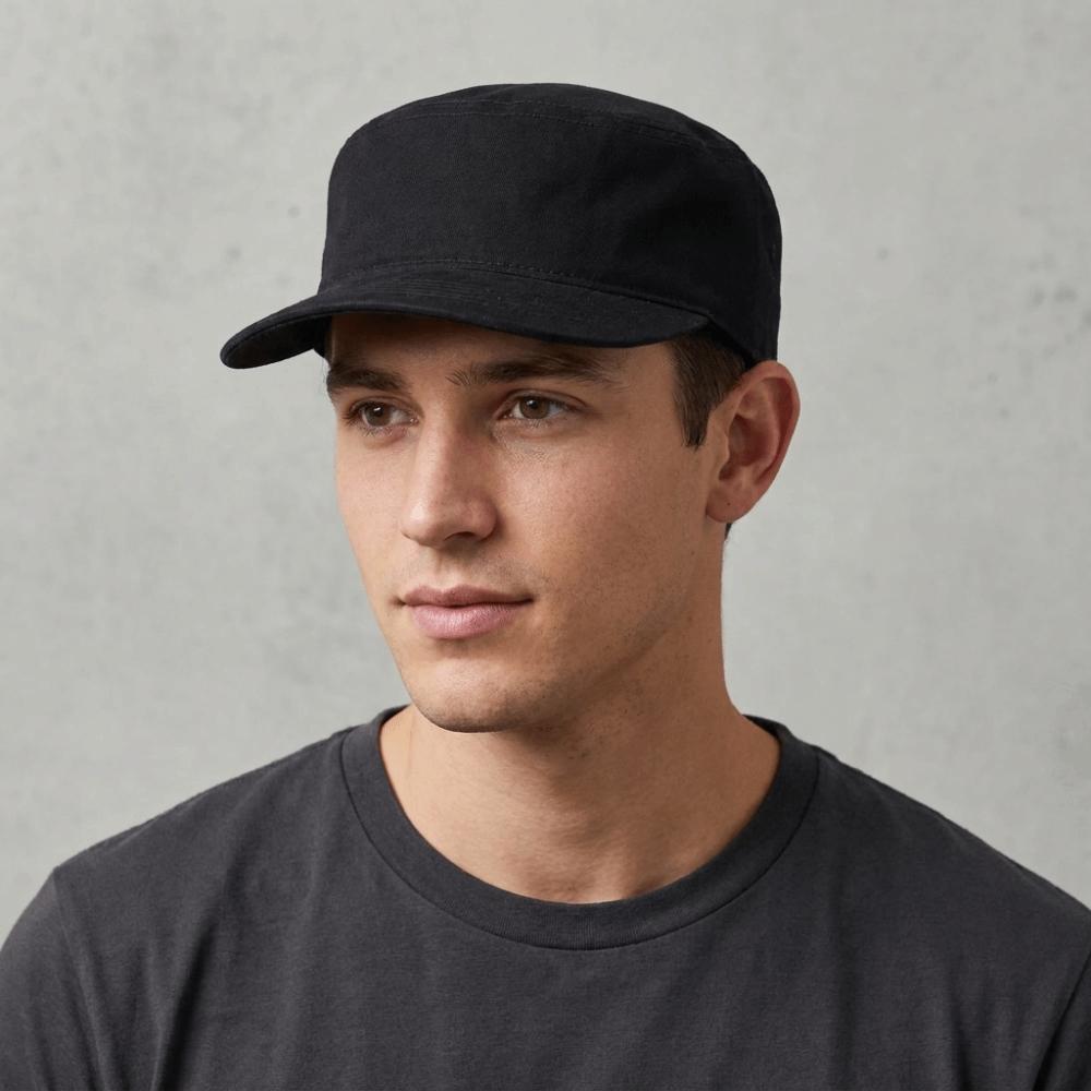 Solid Color Peaked Cap Flat Brim Baseball Cap Retro Flat Top Hat Versatile Use