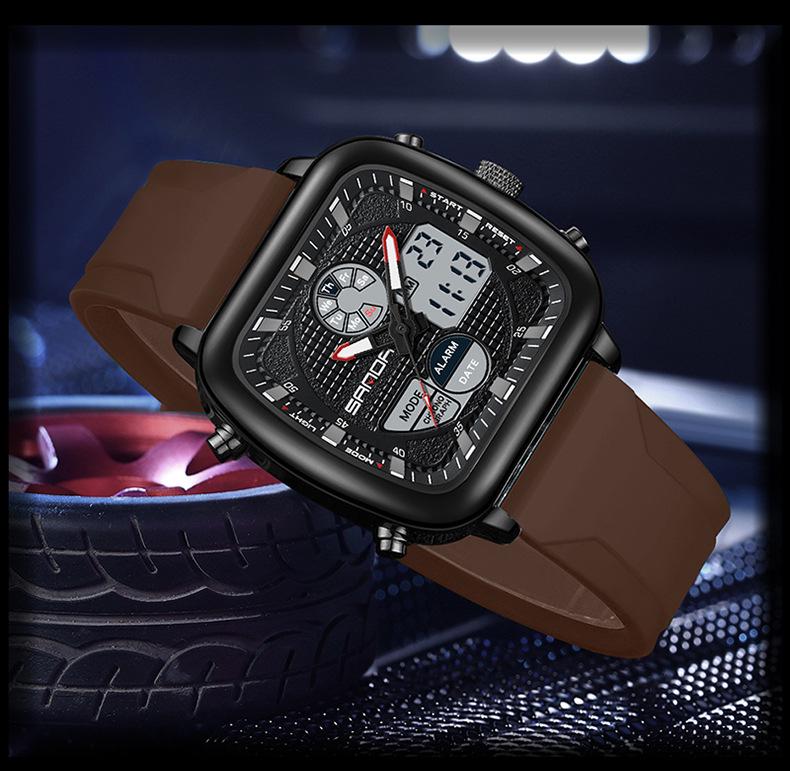 Sanda Multifunctional Men's Luminous Waterproof Electronic Alarm Watch