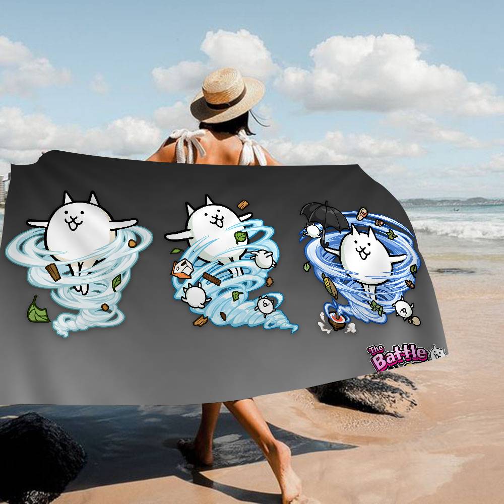Battle Cats Anime Microfiber Beach Towel Absorbent Quick Dry Soft Yoga Swimming Resort Mountain Climbing Towel