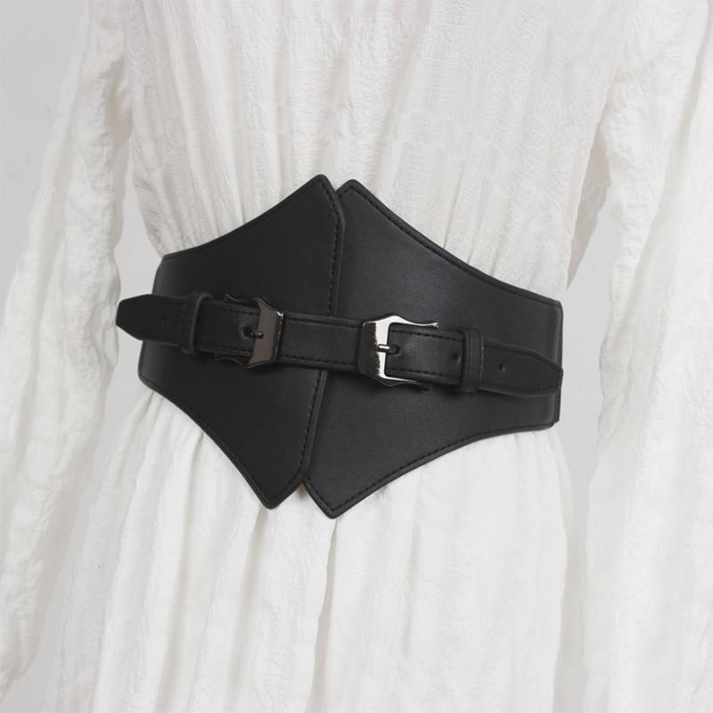Corset PU Leather Cummerbunds Strap Belts for Women Banquet Elastic Tight High Waist Slimming Body Shaping Girdle Belt