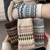 Nordic Fair Isle Argyle Wool Socks Winter Japanese Style Warm Retro Ethnic Style Thick Long Pile Socks Exquisite Thickened Socks
