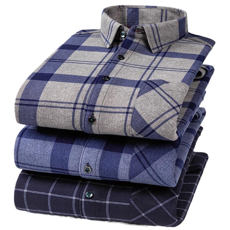 Winter Sherpa Lined Flannel Shirt Jackets for Men Long Sleeve Button Down Fleece Dress Shirts Men's Casual Warm Comfortable Thermal Shirt With Pockets