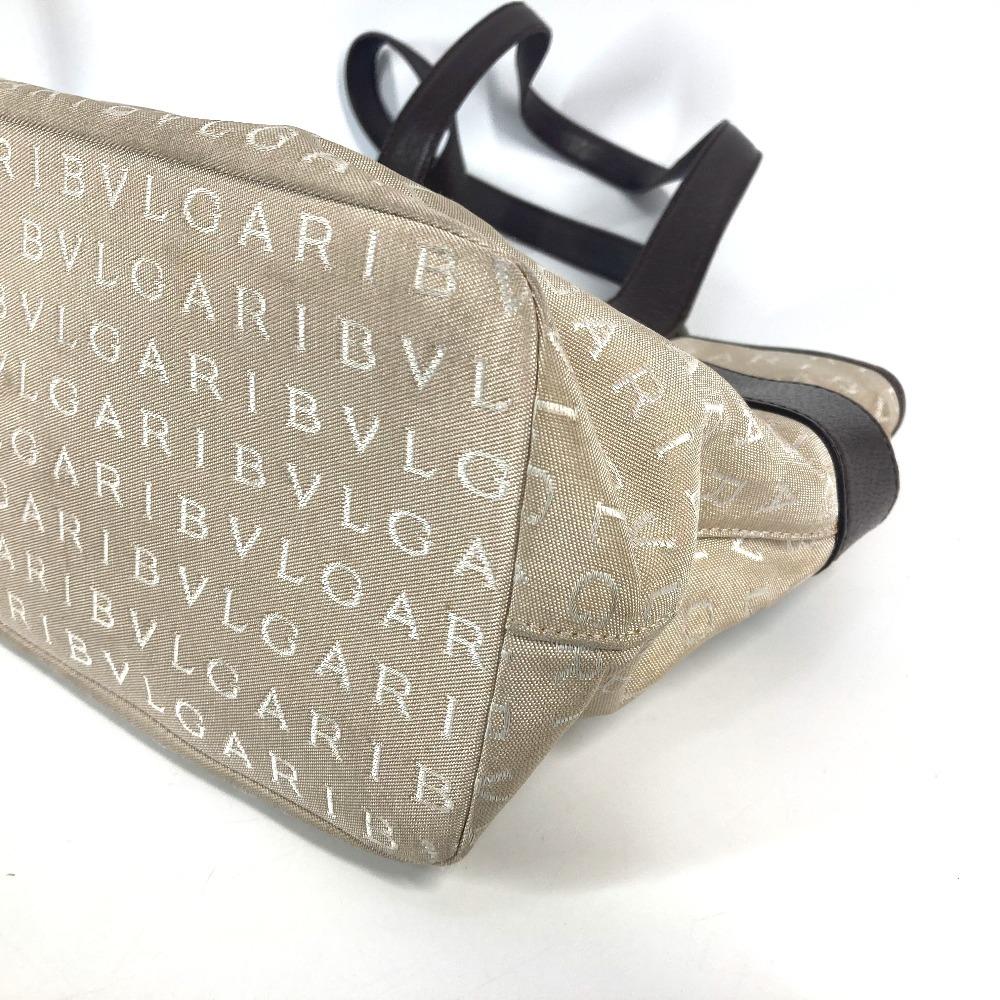 BVLGARI Logo mania Bag Shoulder Bag Tote Bag Canvas/Leather Beige