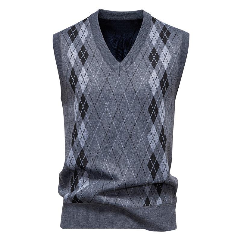 Men S V Neck Slim Fit Fleece Pullover Knit Vest