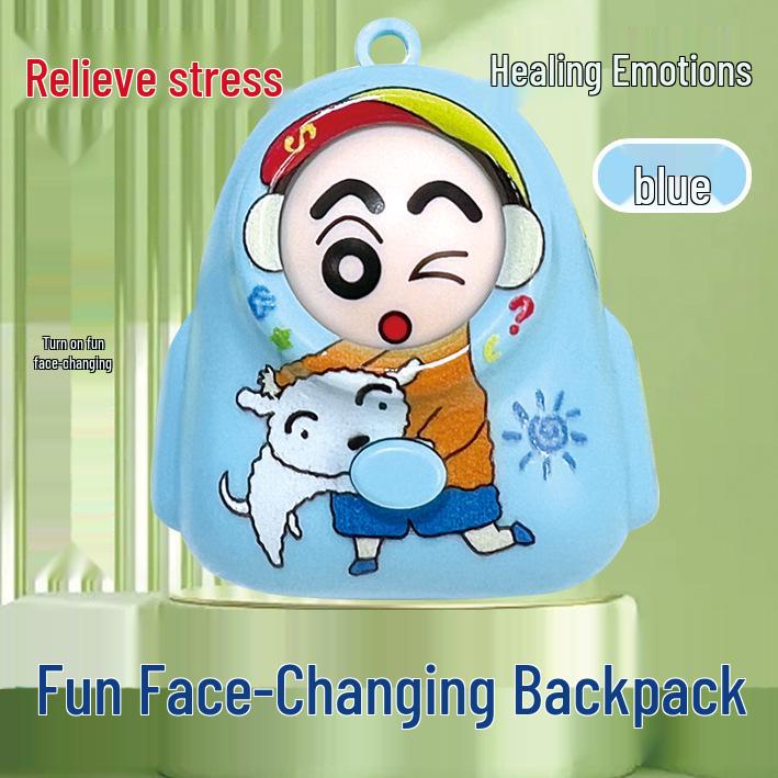 TikTok-Inspired Face-Changing Cartoon Keychain: Funny Decompression Backpack Pendant Toy