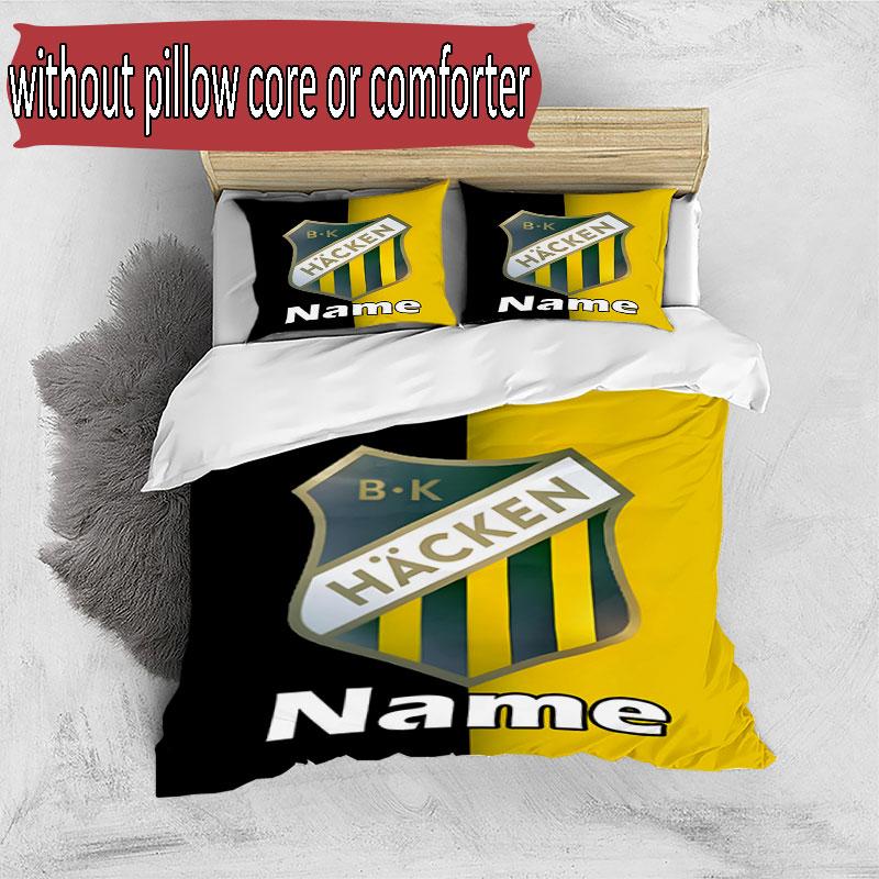 3pcs Duvet Cover Set (1*Duvet Cover + 2*Pillowcase, Without Core), Custom Name BK Hacken Pattern Bedding Set, Home Bedroom Decor Gift