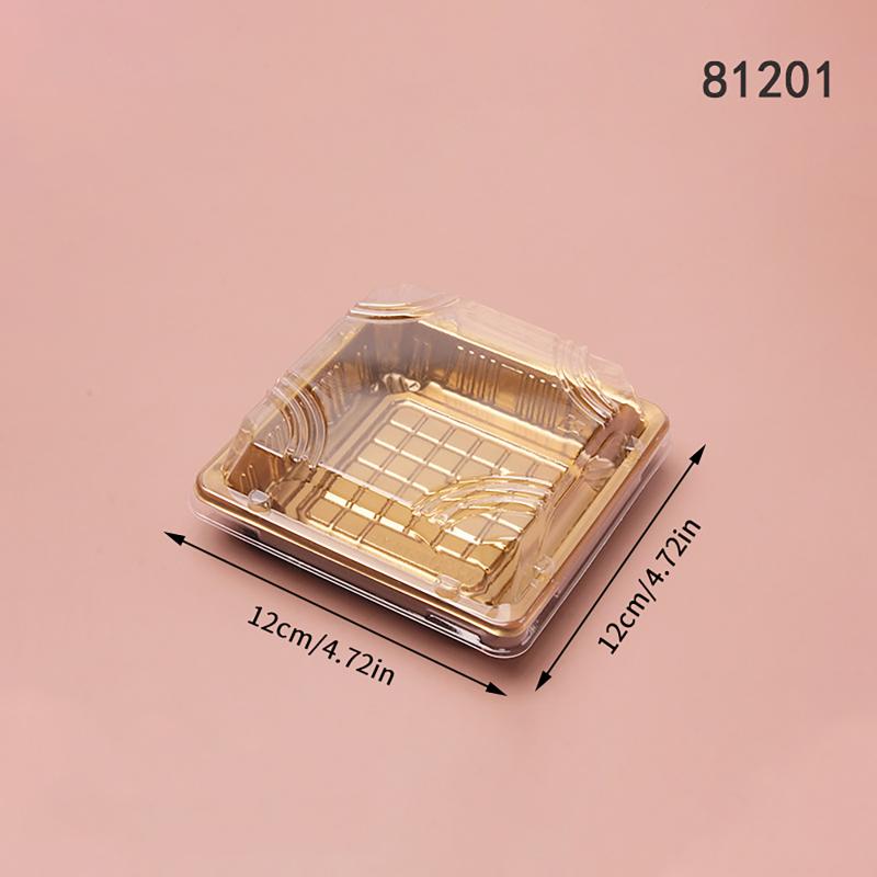 10 Pcs Disposable Sushi Box Home Takeaway Beef Lamb Sliced Salmon Covered Packaging Box Square Sushi Plate Meal Box Containers