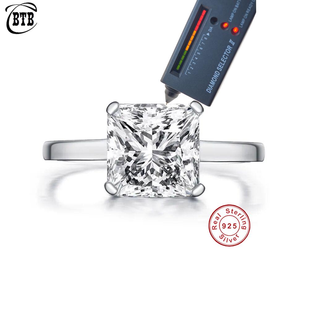 Cbtb New Silver 925 Women Passed Test Moissanite Rings D Color VVS Clarity Timeless Feminine Luxury Jewelry