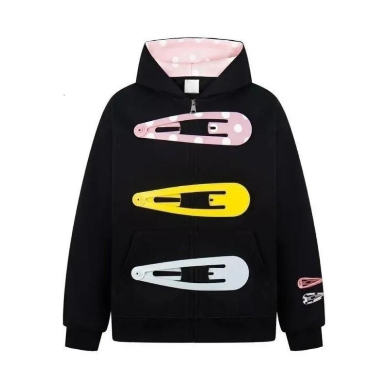 Y2K Streetwear Hooded Zip-Up Sweatshirt Women