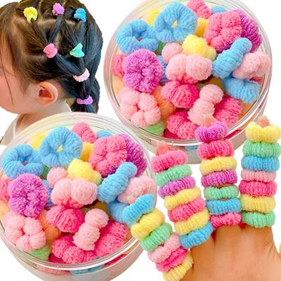 100 Stück Kinder elastische Haarbänder Mädchen Gummiband für Kinder Süßigkeiten Scrunchie Haargummis Clips Stirnband Baby Haarschmuck