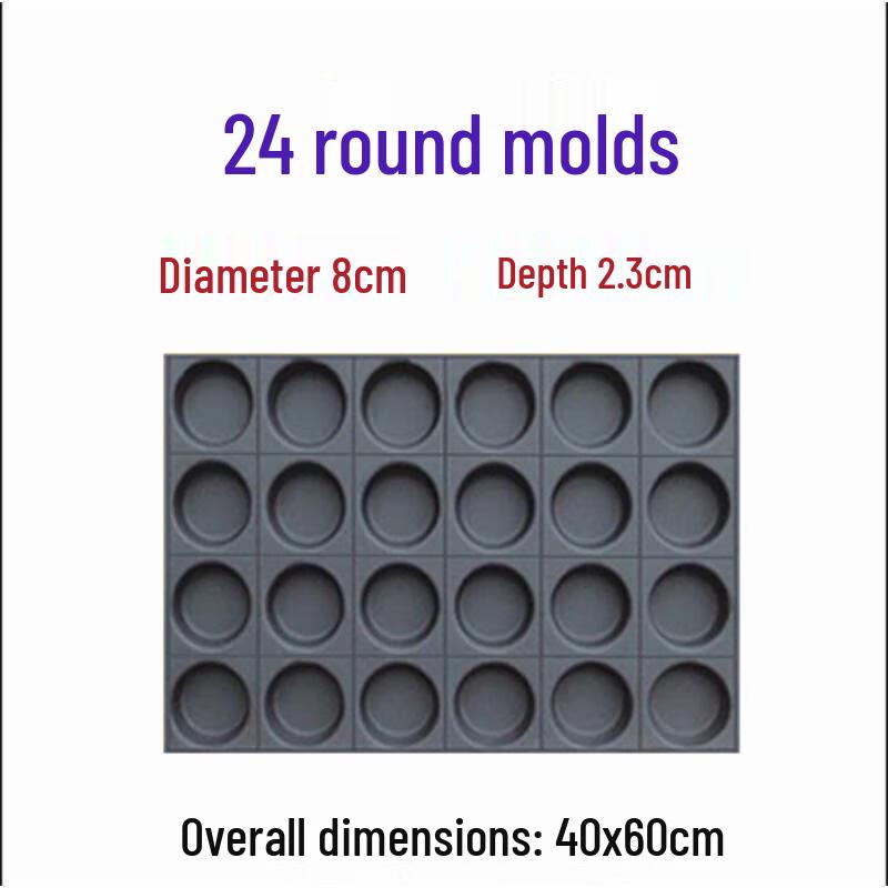 JingJingRS Non-stick 24-Cavity Round Cake Mold