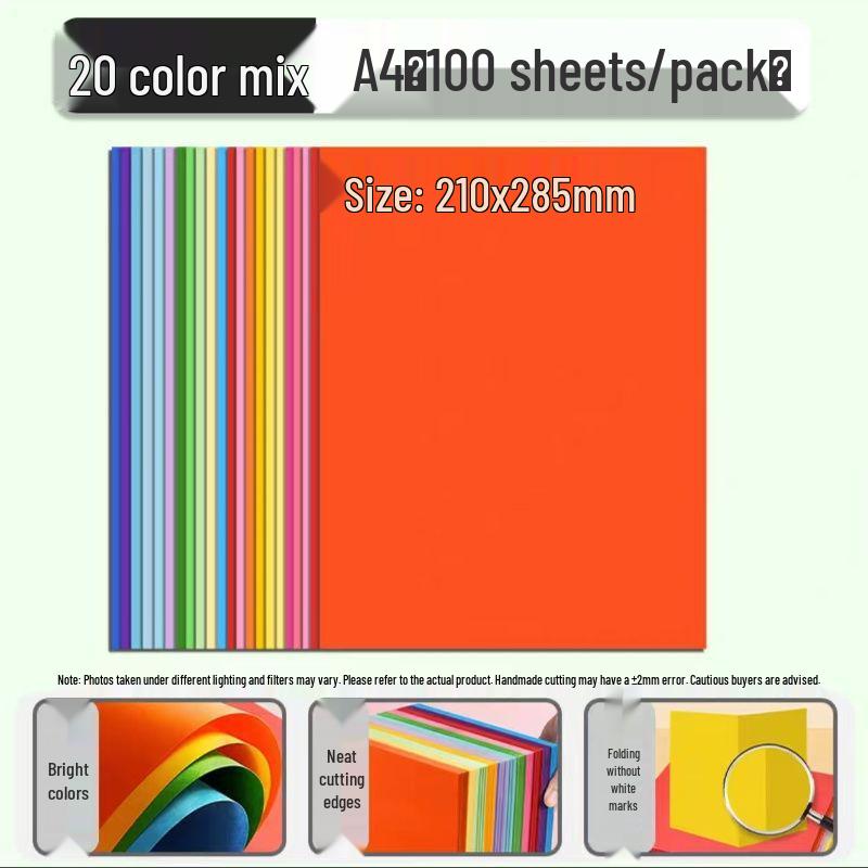 Color Origami Paper Set for Kids: A4 Square DIY Craft for Elementary & Kindergarten