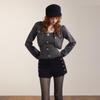 unifree Punk Metal Buckle Knitted Vest & Cardigan Set