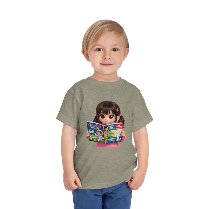 Toddler Reading Tee – Kids Magazine Illustration, Storytime Apparel 130