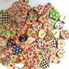 20MM 100 Multicolor Heart Shape 2 Holes Wood Sewing Buttons Scrapbooking Knopf Bouton