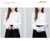 2026 Spring French Style Women's White Ruffle Shirt - Elegant Layered Design