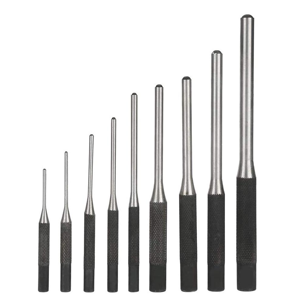 

Набор пуансонов для штифтов с круглой головкой из стали, 9 шт., разных размеров, инструмент для выбивания штифтов, профессиональный набор инструментов с полым концом, зубила 9pcs