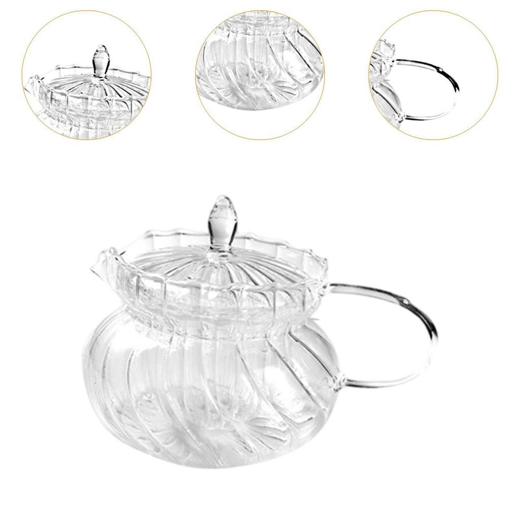Glass Teapot Tea Glassware Borosilicate Long Last Use Removable Tea Strainer