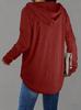 2026 Women's Fashion: Loose V-Neck Long-Sleeve Drawstring Top