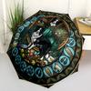 Dogs Glass Journey pattern umbrella, portable and foldable design, 8 ribs, a casual accessory for Halloween, Christmas, and birthday gifts.