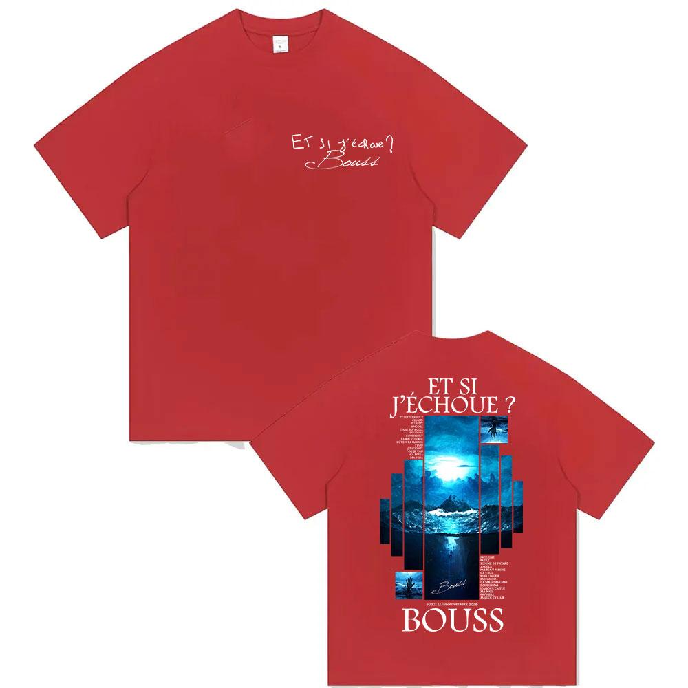 Rapper BOUSS ET SI JECHOUE  Tour 2026 Graphic T Shirt Mens Retro Hip Hop Short Sleeve Tshirts Pure Cotton Tshirt Streetwear
