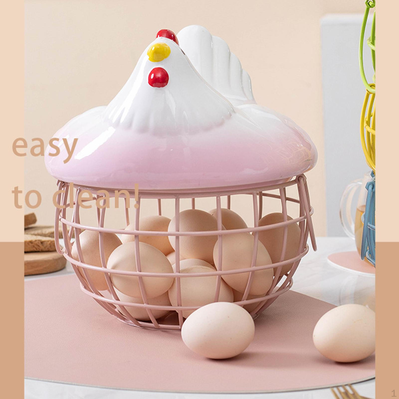 

Корзина, Держатель для яиц для кухни, Настольный органайзер с крышкой, Креативный и декоративный. Pink