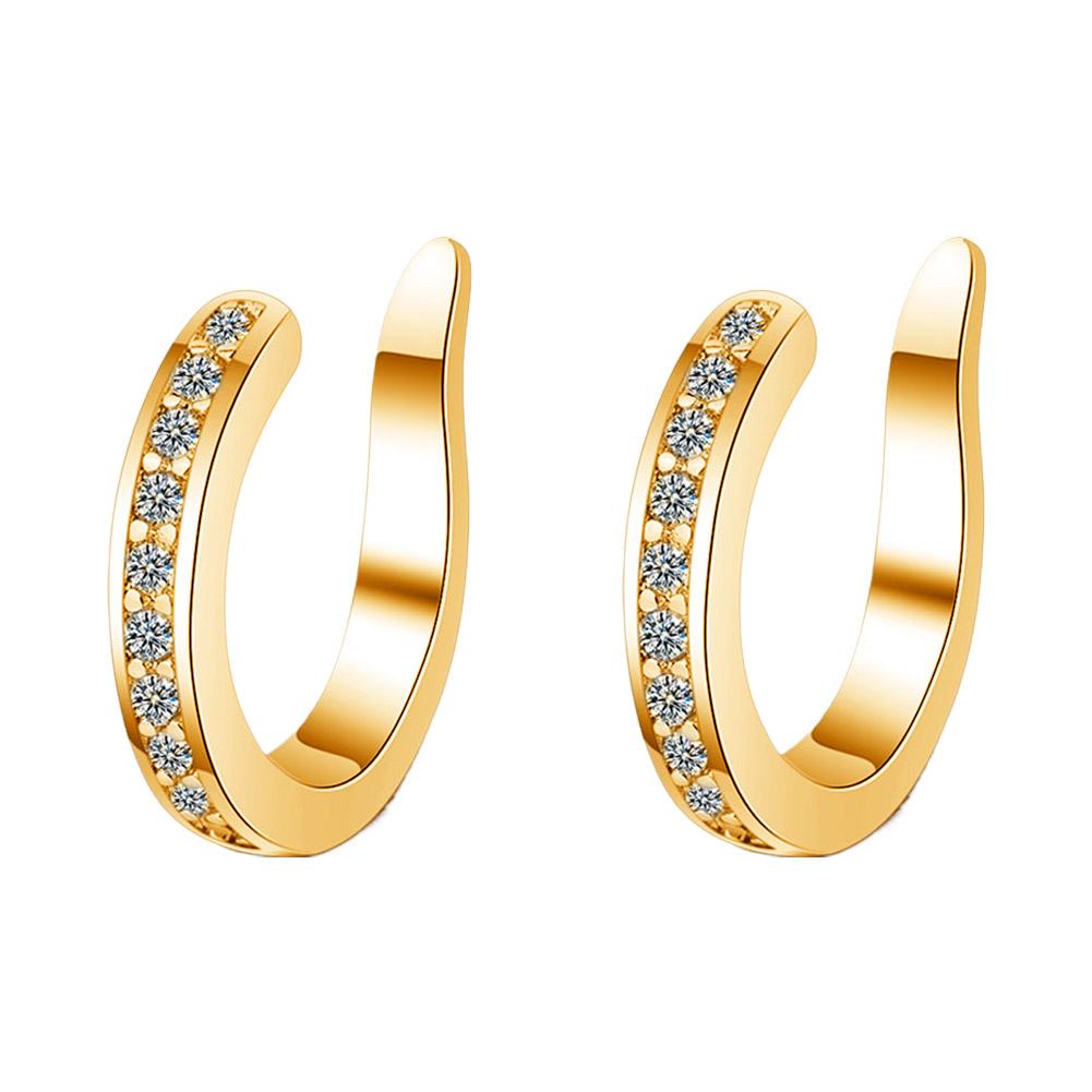 Korean Style Diamond Ear Bone Clip - No Pierced Ear Studs & Ear Cuff,Solves Piercing Pain/Fear,Simple Design,Comfortable to Wear