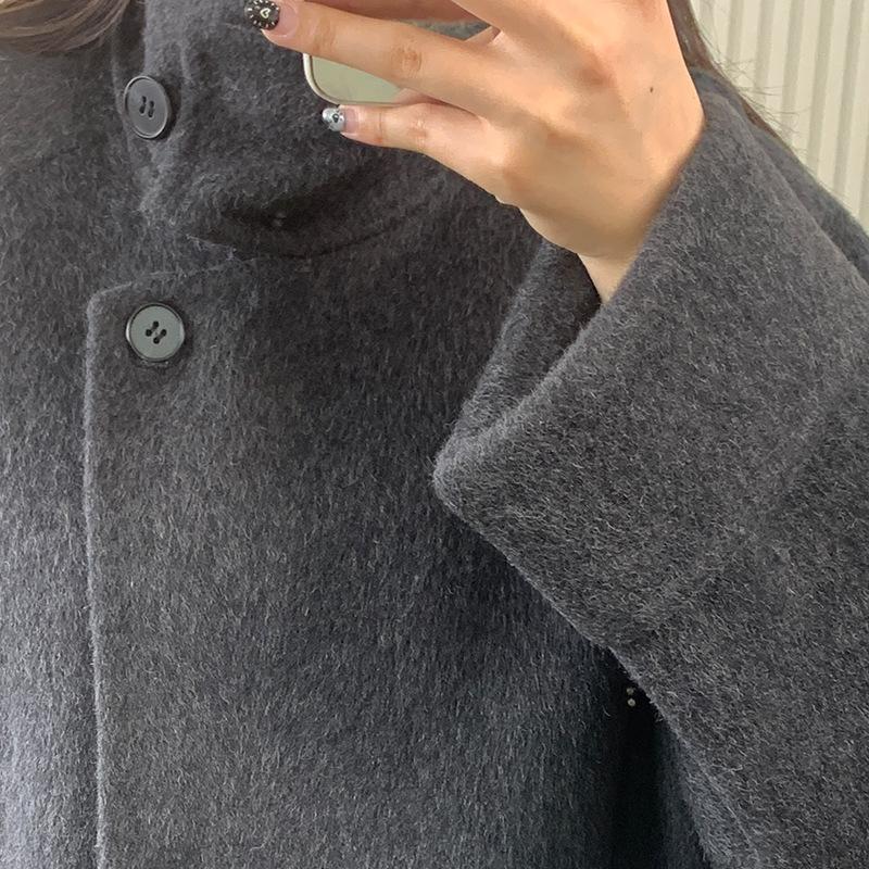 Double-sided cashmere coat 016 loose lazy woolen coat long double-sided cashmere coat