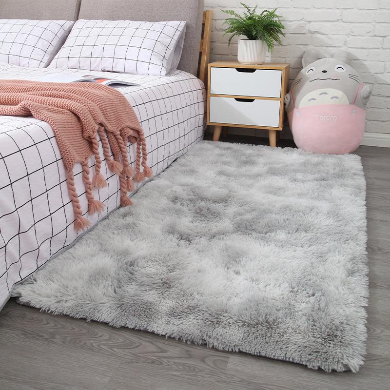 Hand-Dyed Gradient Bedside Blanket, Long-Haired Luxurious Sofa Coffee Table, Bedroom Floor Mat, Home Decoration