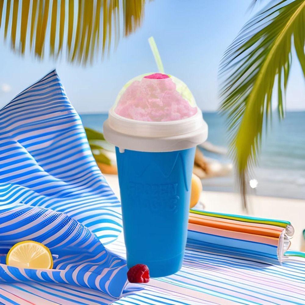 Silicone DIY Juice Water Bottle Large Capacity Ice Cream Maker Cups Slushy Maker Cup  Kitchen