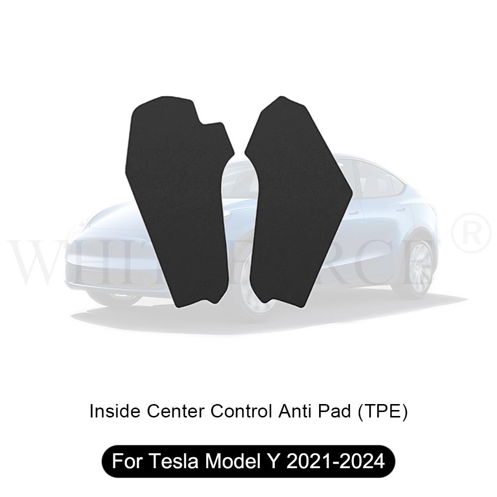 For Tesla Model 3 Highland 2024 Center Leather Kick Mat Model 3/Y 2021-2023 TPE Waterproof Mat On Both Sides of Center Control