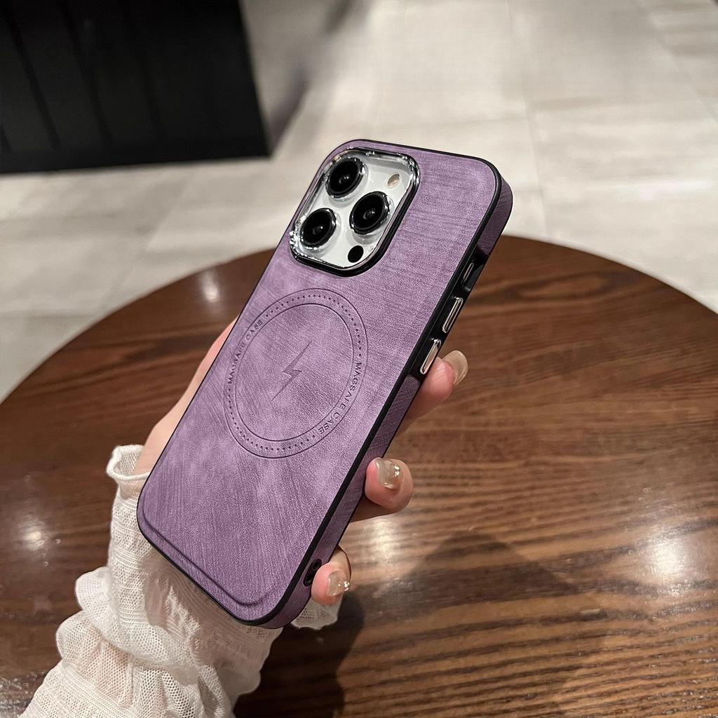 Echtlederhülle für iPhone - Magsafe Wireless Charging Cover für iPhone 15 Pro Max iPhone 14 13 12 11 X Xs All-Inclusive