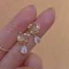 Opal Butterfly Love Water Drop Zircon's Silver Needle Earrings Women's Niche Design High-end Temperament Stud Earrings Summer
