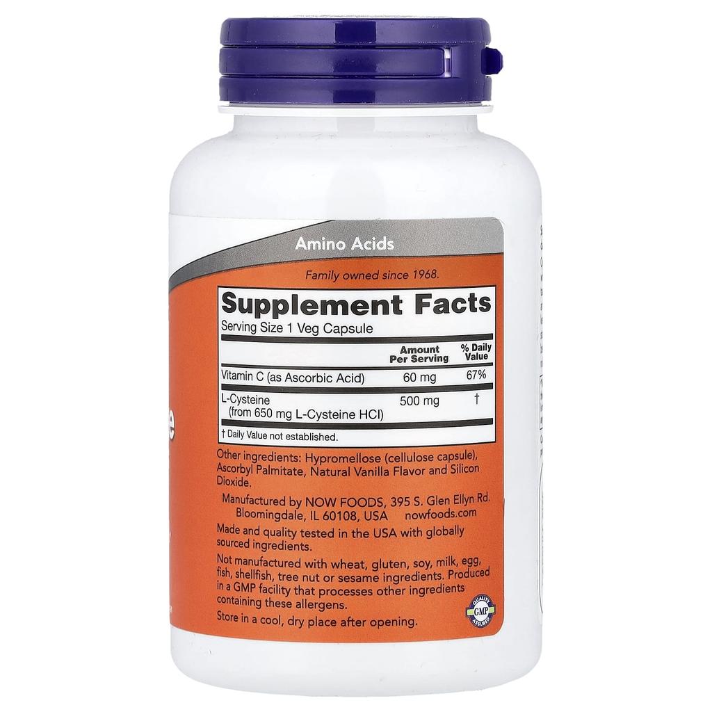 Now Foods L-Cysteine, 90 Veggie Capsules