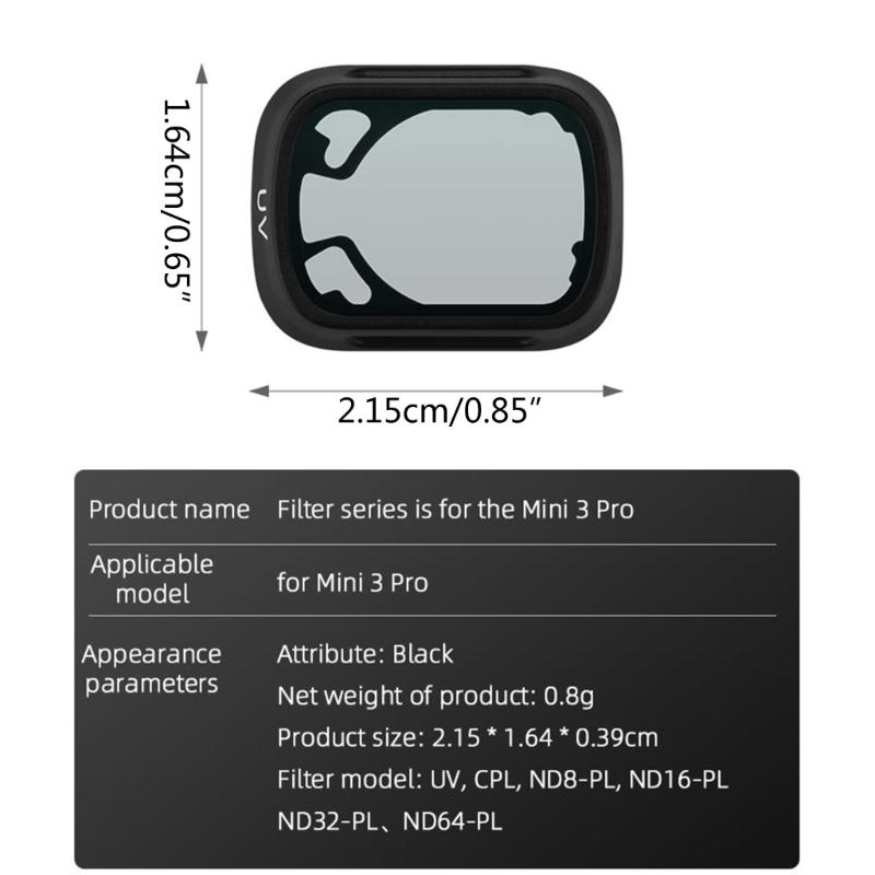 For Mini 3 Pro Lens Filters Series UV ND CPL ND8 ND16 ND32 ND64 Filter Oilproof Scratchproof for Mini 3 Pro Accessory