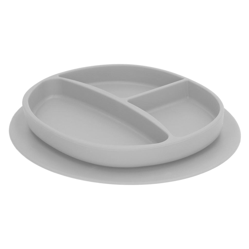 Baby Suction Plate BPA Free Microwave Dishwasher Safe Prevent Slip Portable Silicone Toddler Divided Dish