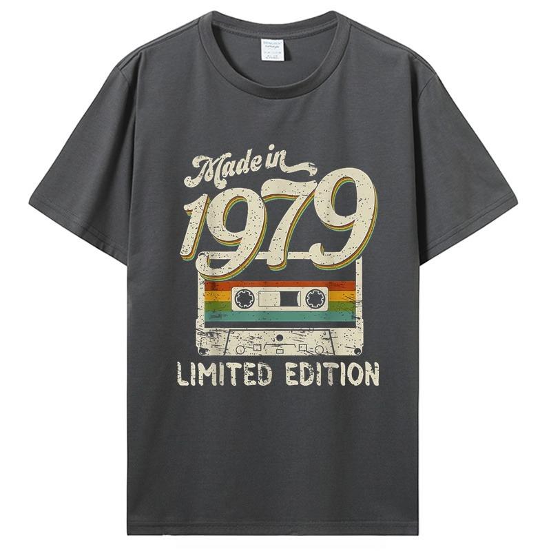 Vintage 1979 Limited Edition Birthday Print T Shirt Graphic T Shirt High Quality Mens and Womens Short Sleeved T Shirt Men Top