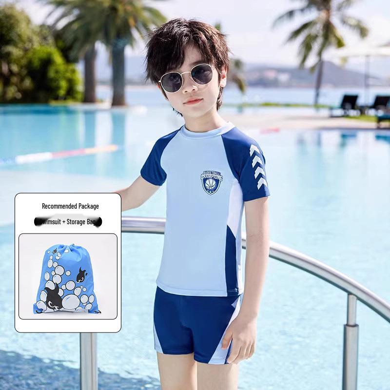 Fato de Banho Dividido para Meninos 2025: Roupa de Banho de Secagem Rápida e Proteção Solar para Crianças