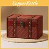 Wooden Storage Car Organizer Lockable Medicine Box With Retro Woven Password