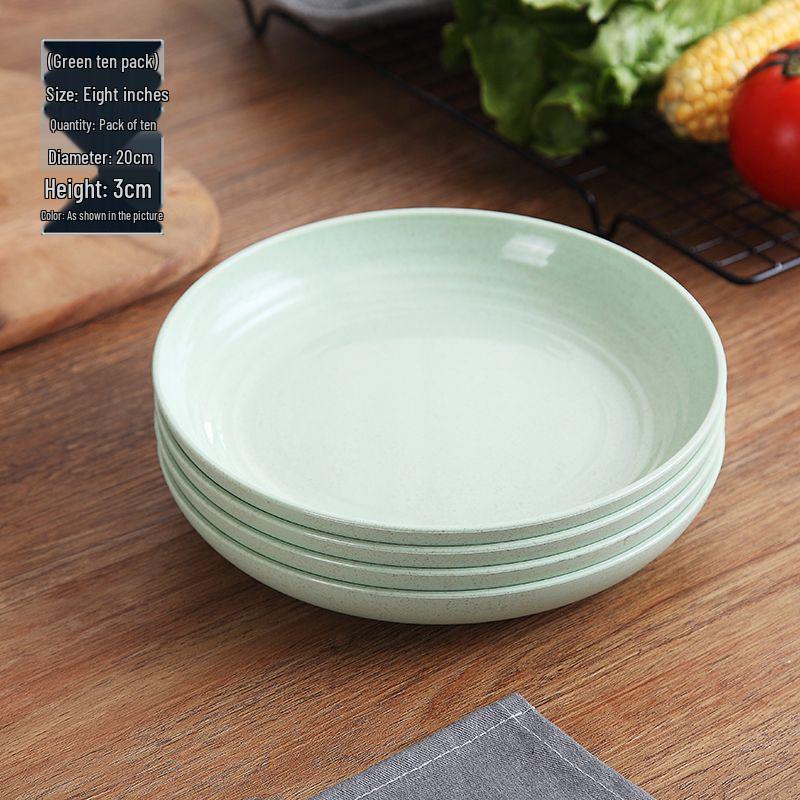 Sada biologicky odbouratelných plastových jídelních talířů odolných vůči vysokým teplotám