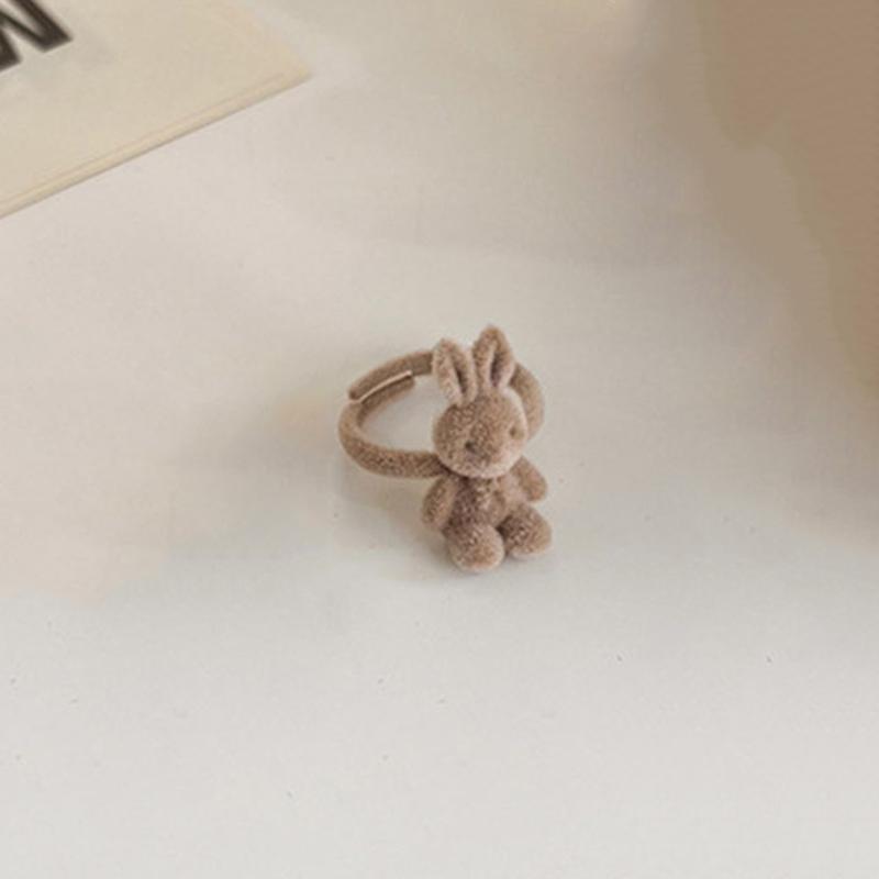 Bear Earrings for Women Girls 2026 Fashion Korea Silver Needle Autumn and Winter Earrings Cute Flocking Rabbit Ear Studs Jewelry