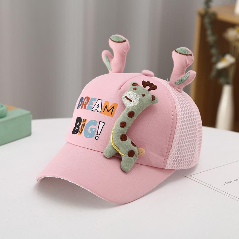 JYL TS DIY Giraffe Kids Cap Mesh Summer Sun Hat Polyester