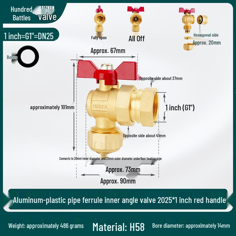 All-Copper Valve Manifold: Three-Way Union, Male/Female Thread Ball Valve for Underfloor Heating and Wall-Hung Boilers