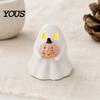 Non Scary Halloween Decoration Ghost Decoration, Light Up Cute Spooky Figurine with Small Desktop Ornament Pumpkin/Lantern for Table Tiered