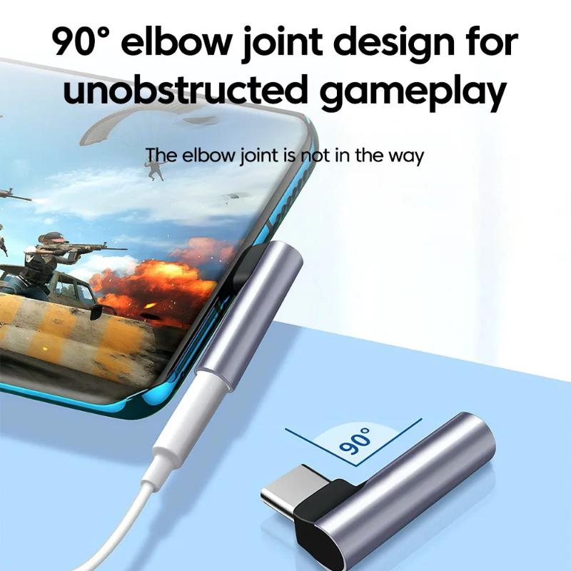 Headphone Audio Adapter Converter Type C To 3.5Mm Jack Elbow L-Type For Cellphone Android Huawei