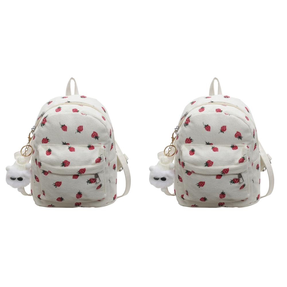 

Мини-рюкзак для девочек-подростков Strawberry Bookbag Cordoy Travel Bag (белый)