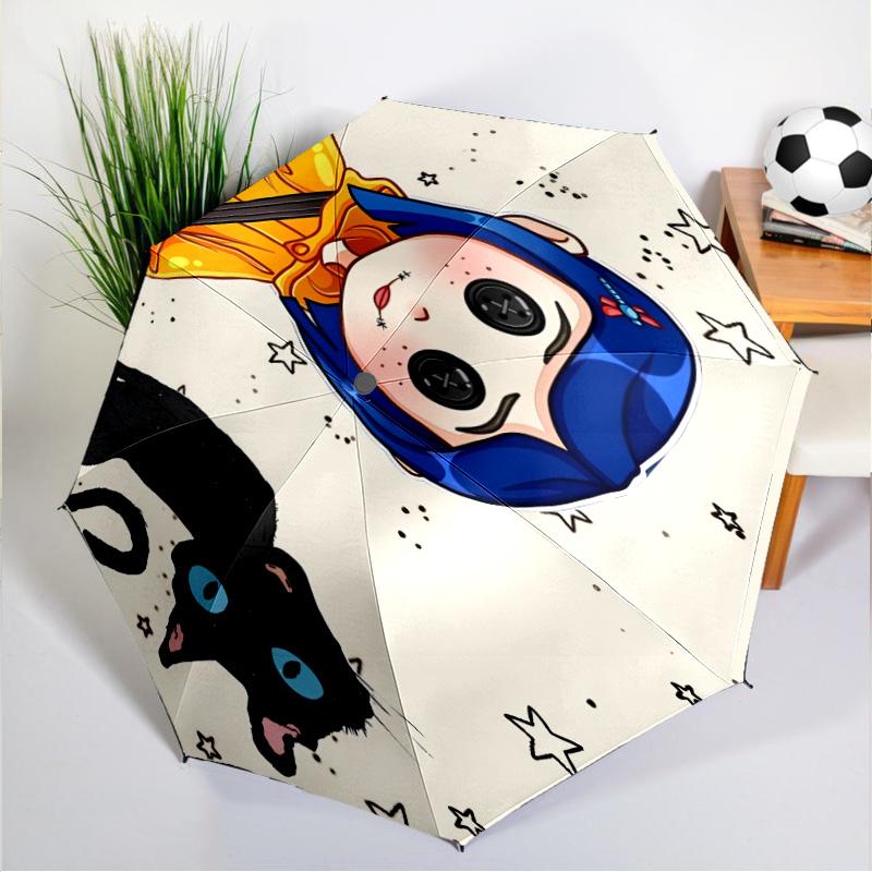 Mystery Coraline's World Umbrella 8-Frame for Travel, Camping, Casual Lightweight Portable Umbrella, Essential for Every Family Holidays Gift