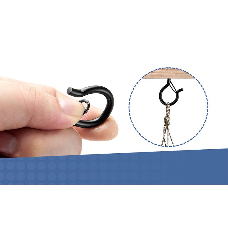 Q-Type Snap Hook with Safety Buckle for Wall/Ceiling Hanging of Flower Pots, Anti-Drop Design