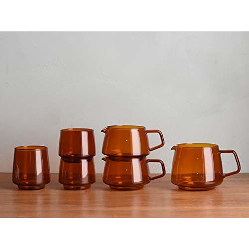 KINTO SEPIA Jug, 4 Cups, Amber, Microwave and Dishwasher Safe, with Graduations, 21749