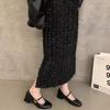 Shallow Single Shoes Women's Thick Heel Spring New Small Leather Shoes Retro Medium Heel Mary Jane Shoes